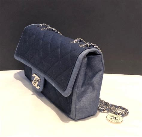 chanel large denim flap bag|chanel denim bag vintage.